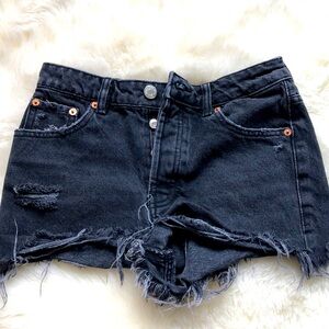 ZARA Black Cut-Off Jean Shorts Size 2 / EUR 34